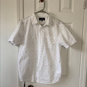 Company Eighty One Men’s White Anchor Print Button Down Shirt Size M
